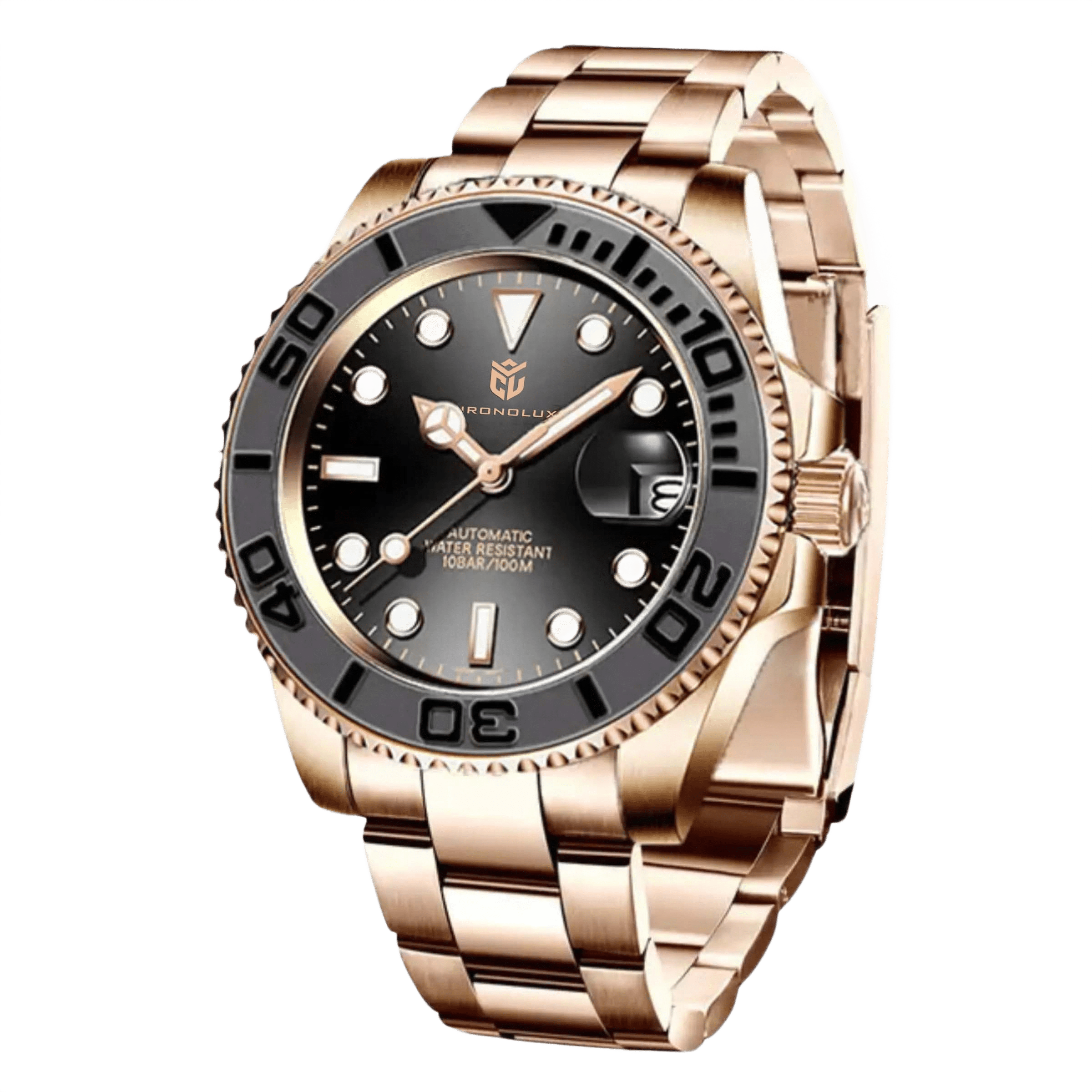 CHRONOLUXO PD-1651 Rose Gold Black / Oyster