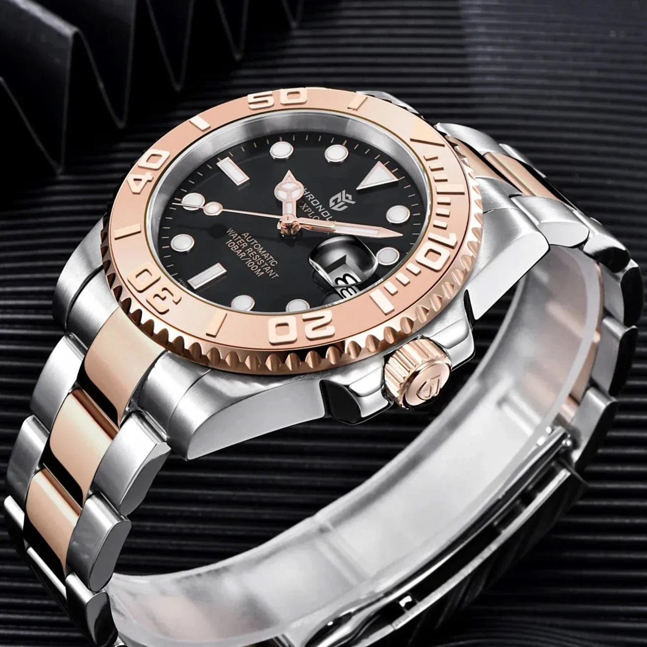 CHRONOLUXO PD-1651 Rose Gold Oyster Bracelet