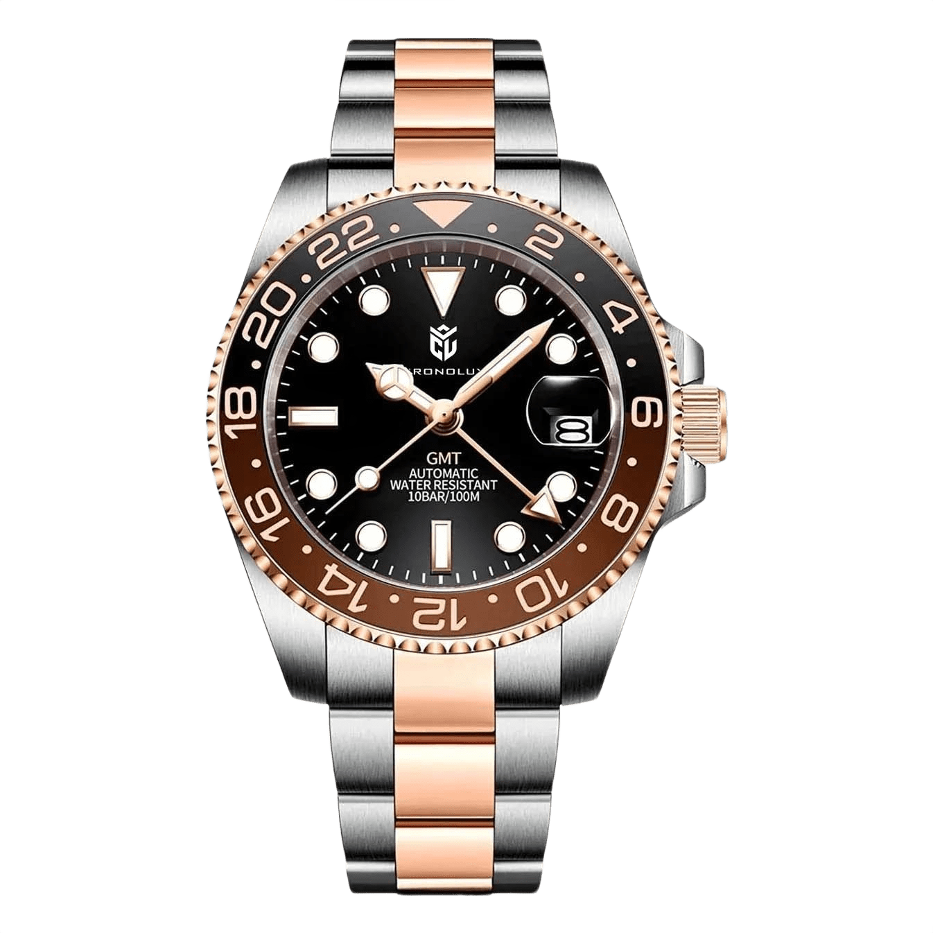 CHRONOLUXO PD-1662 GMT Seiko NH34 Rose Gold / Oyster