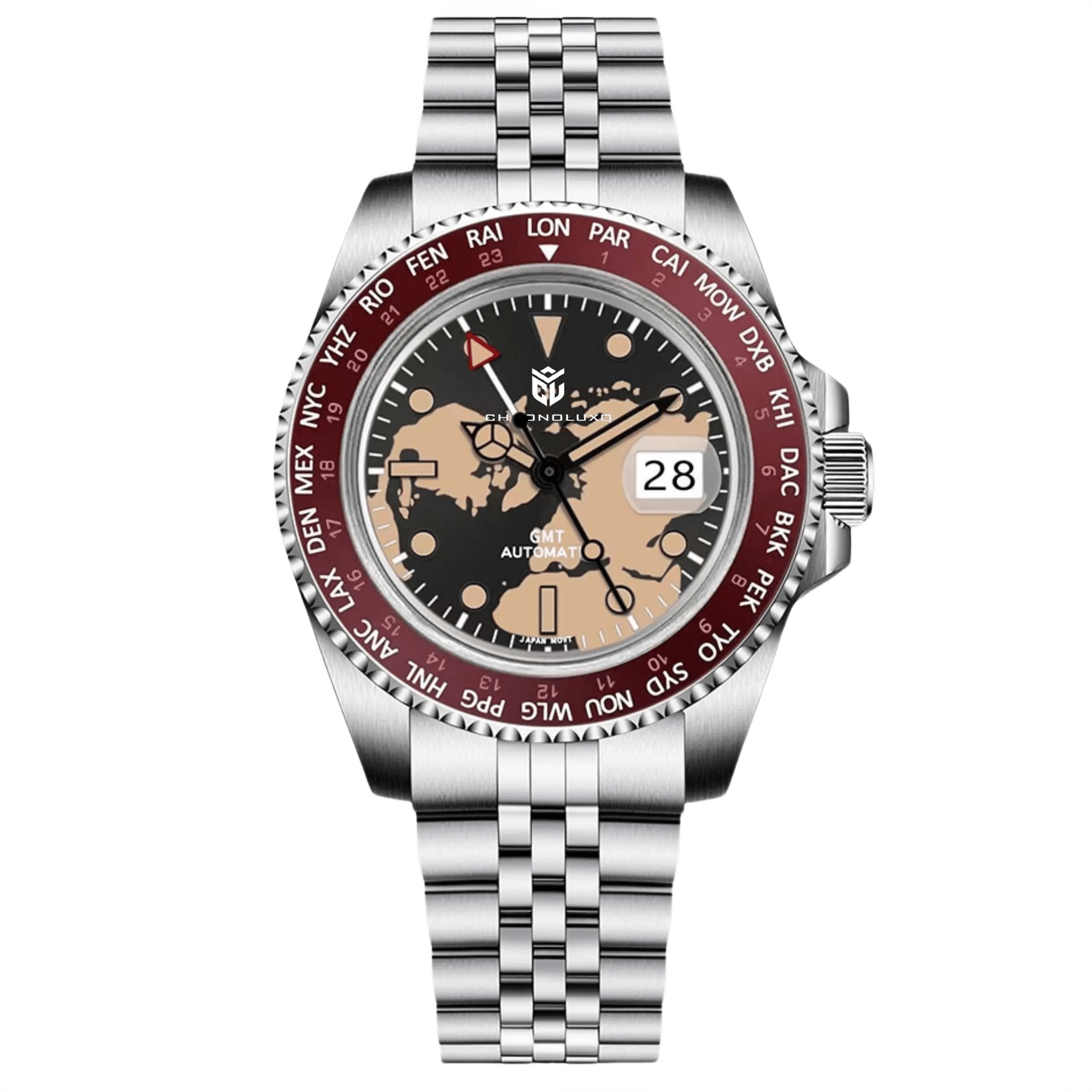 CHRONOLUXO PD-1758 GMT MAP Red / Jubilee