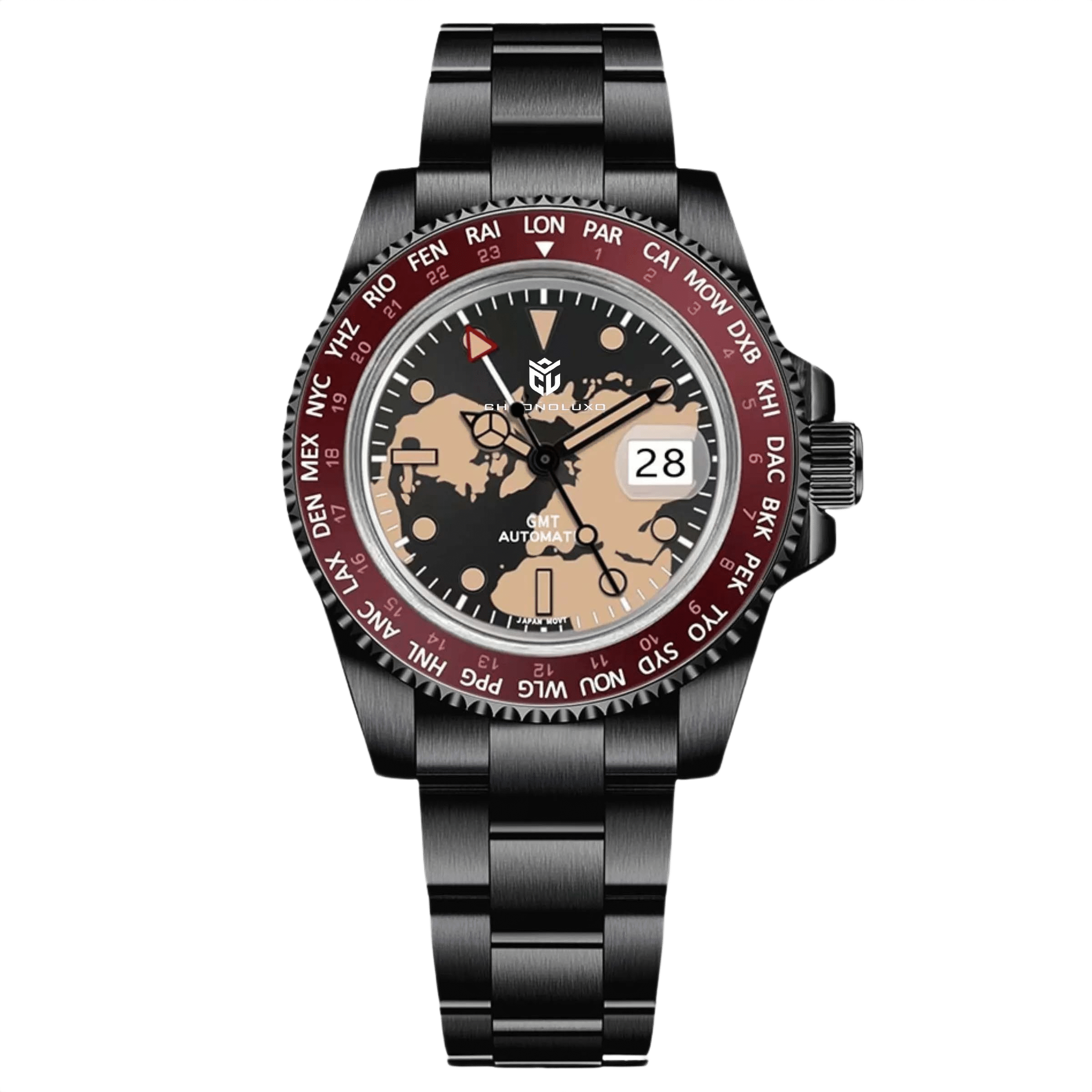 CHRONOLUXO PD-1758 GMT MAP Red / Oyster Black