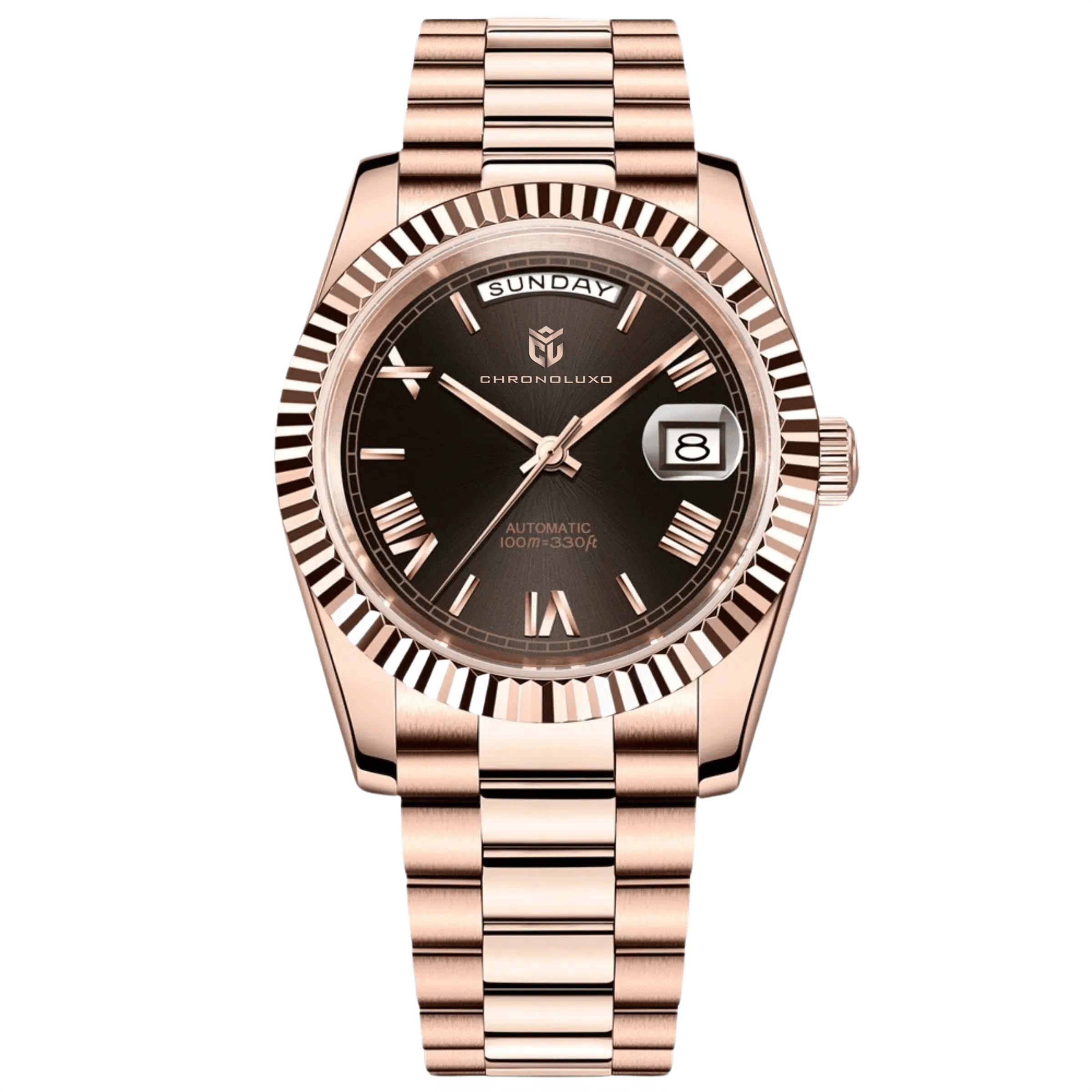 CHRONOLUXO PD-1752 Full Rose Gold Black