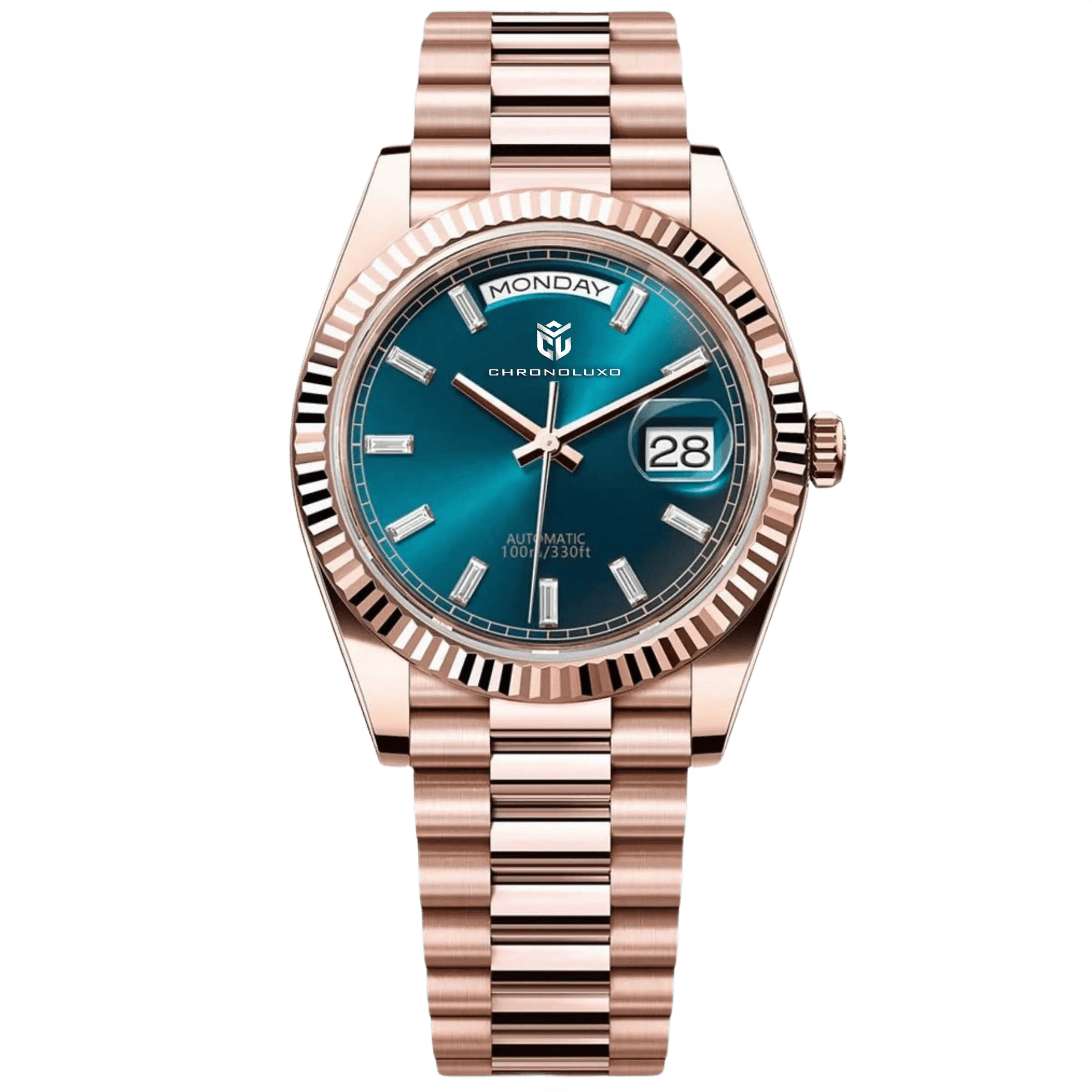 CHRONOLUXO PD-1752 Full Rose Gold Blue