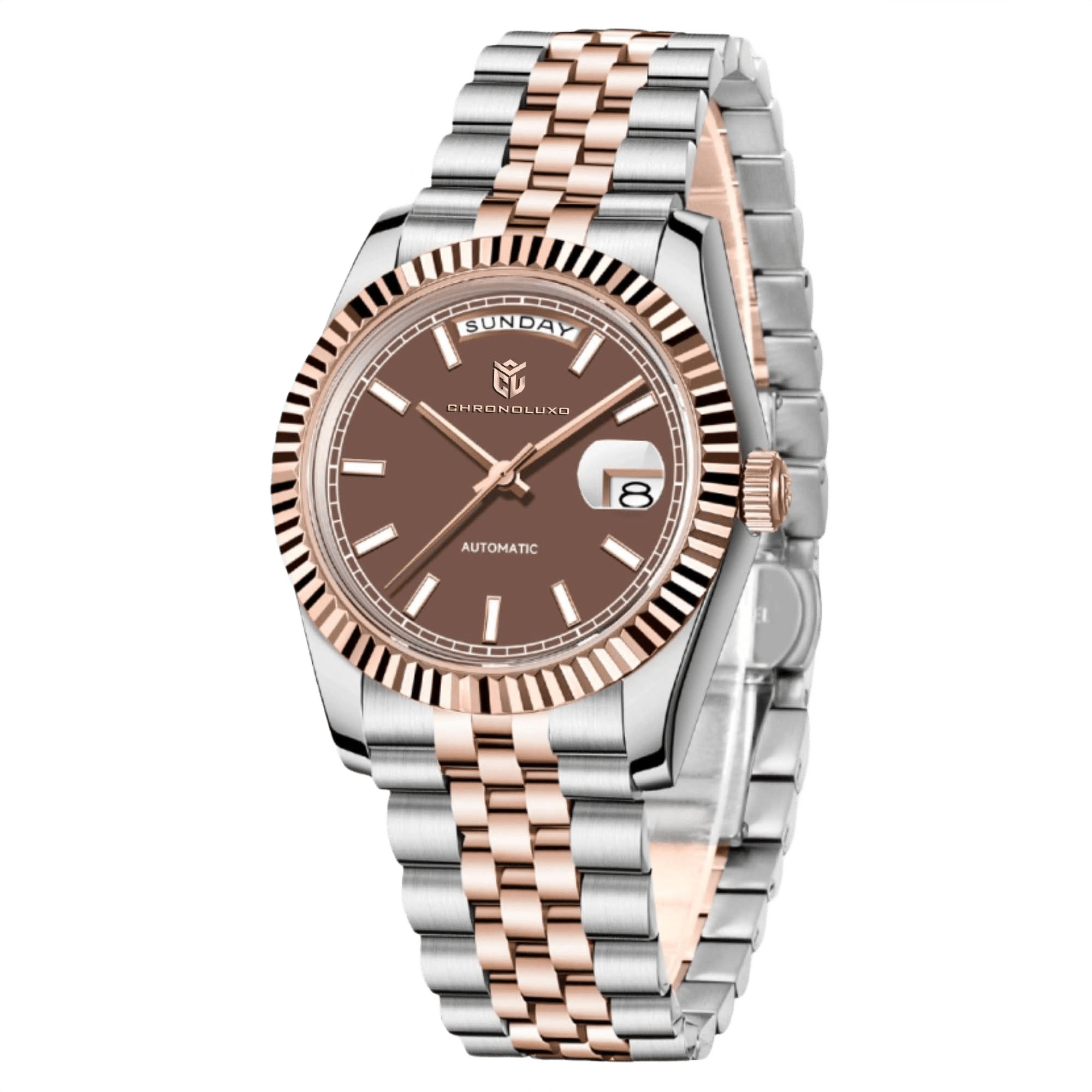 CHRONOLUXO PD-1752 Rose Gold Brown