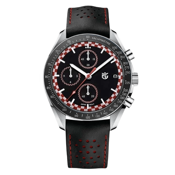 CHRONOLUXO PD-1816 Red Leather